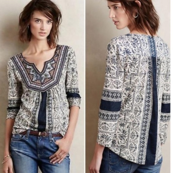 Akemi + Kin Embroidered Silverpoint Peasant Top - Picture 2 of 8